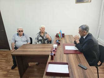 Xocavənd Rayon İcra Hakimiyyətinin Başçısı Eyvaz Hüseynov növbəti vətəndaş qəbulu keçirib