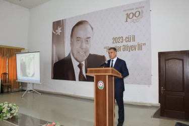  “Heydər Əliyev İli” çərçivəsində, Səhiyyə işçilərinin peşə bayramı münasibətilə “Müasir Azərbaycan səhiyyəsinin qurucusu” mövzusunda tədbir keçirilmişdir.