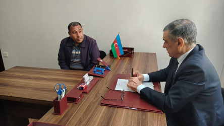 Xocavənd Rayon İcra Hakimiyyətinin başçısı Eyvaz Hüseynov növbəti vətəndaş qəbulu keçirib