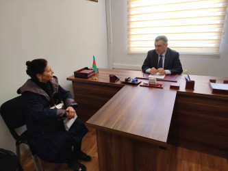 Xocavənd Rayon İcra Hakimiyyətinin Başçısı Eyvaz Hüseynov növbəti vətəndaş qəbulu keçirib