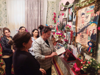 27 Sentyabr - Anım Günü ərəfəsində şəhidlərin ailələri ziyarət edilir