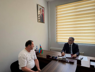 Xocavənd Rayon İcra Hakimiyyətinin başçısı Eyvaz Hüseynov növbəti vətəndaş qəbulu keçirib