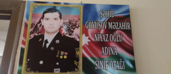 “Heydər Əliyev İli” çərçivəsində Şəhid Göyüşov Məzahirin adını daşıyan sinif ziyarət olunmuşdur.